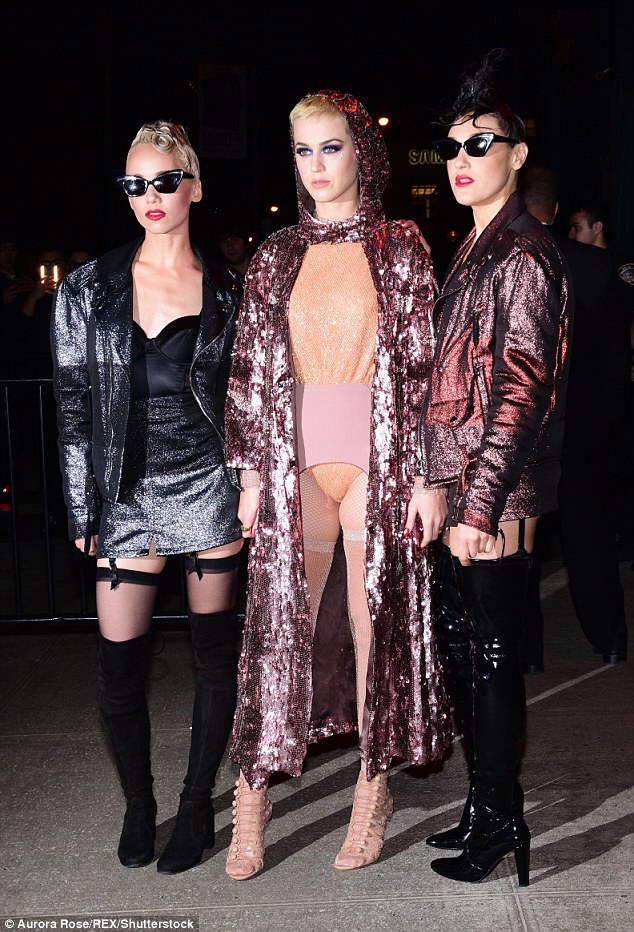 Katy Perry turns heads in a Leotard and Sequinned Cape at Met Gala Afterparty