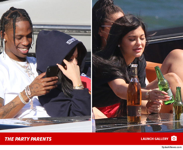 20 Year Old Kylie Jenner caught DRINKING During Boat Date with Travis Scott!