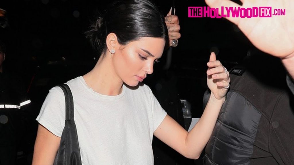 Kendall Jenner tries to hide while leaving Khloe Kardashian & Tristan Thompson’s Birthday Party