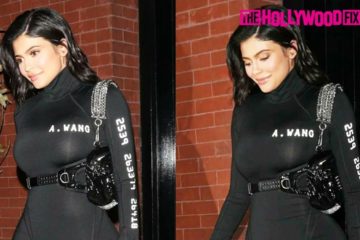 Kylie Jenner Shows off Her Dangerous Curves in an Alexander Wang Body Suit in New York